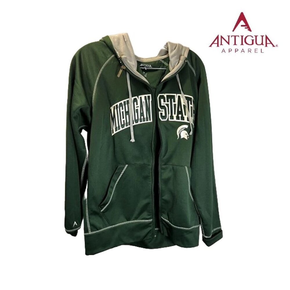 Unisex Antigua Green Michigan State‎ Spartans Wordmark Long-s